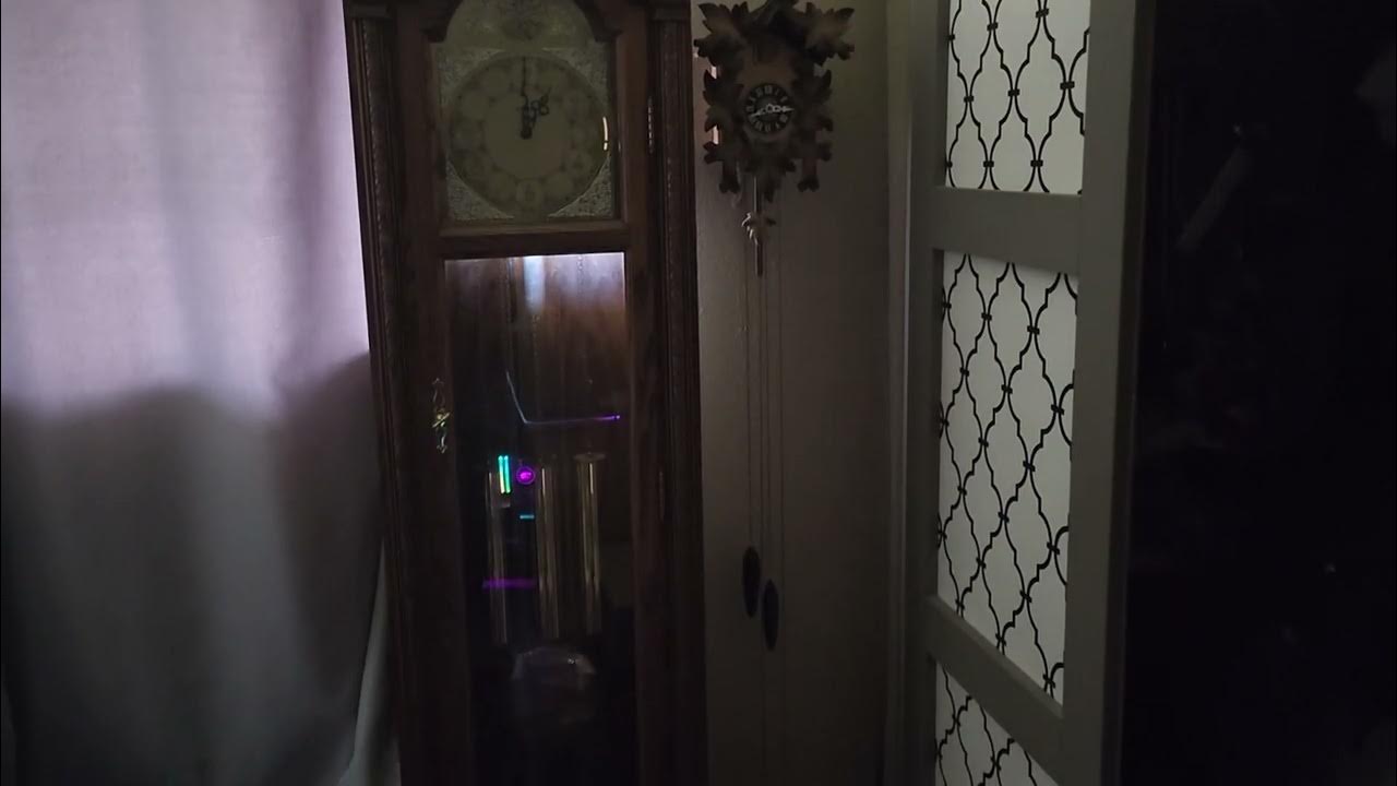 Seth Thomas Grandfather Clock chiming 1 PM YouTube