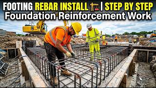 Install Footing Rebar 🏗️ | Foundation Reinforcement Work Step by Step | Construction Site 2026