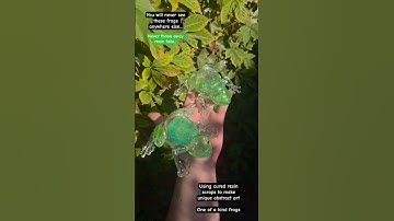 using cured resin scraps as fillers to make unique abstract results #frog #handmade #epoxy #resin