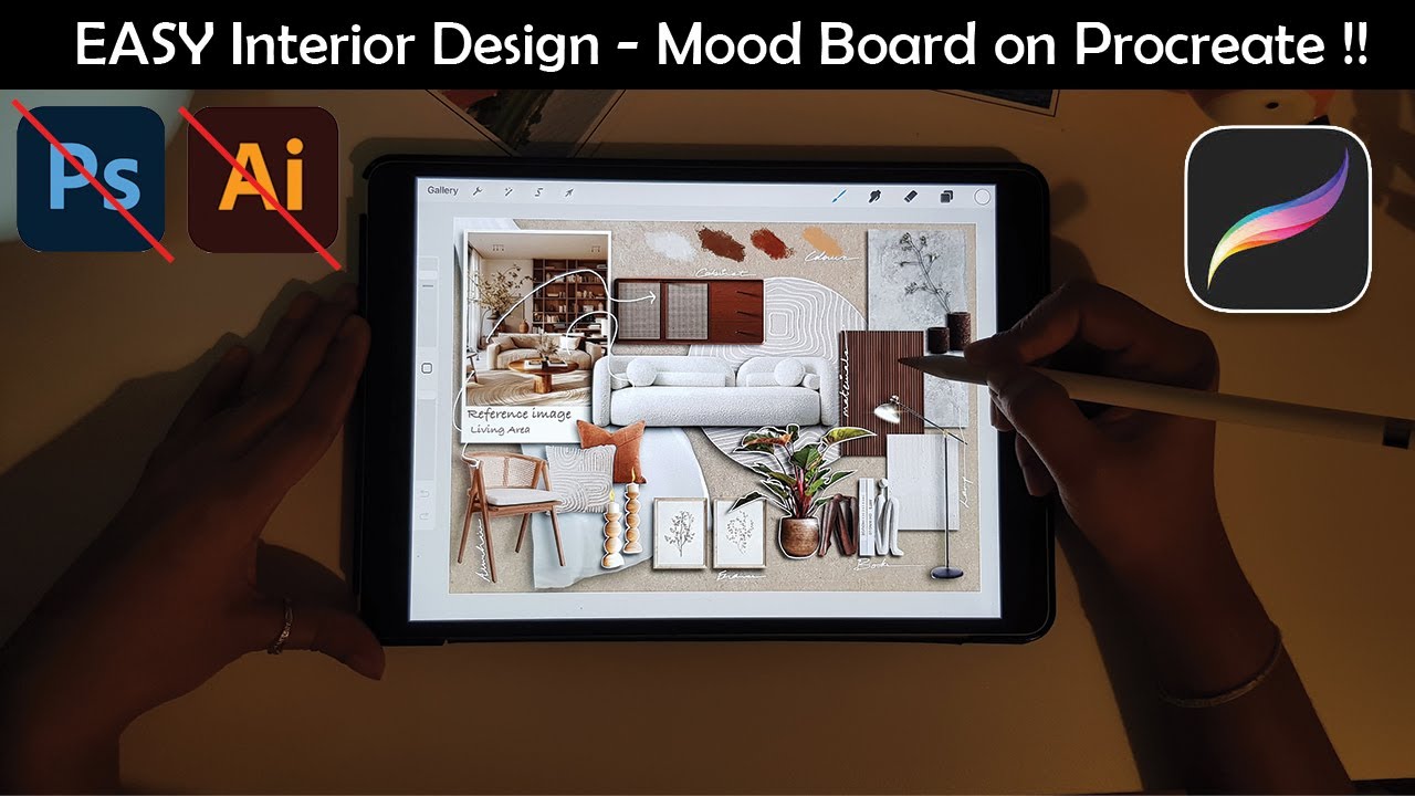 *Easy Guide Tutorial * Create Interior Design Mood Board on Procreate ...