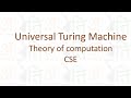 Universal Turing Machine Explained | CSE Topic 29 🔍
