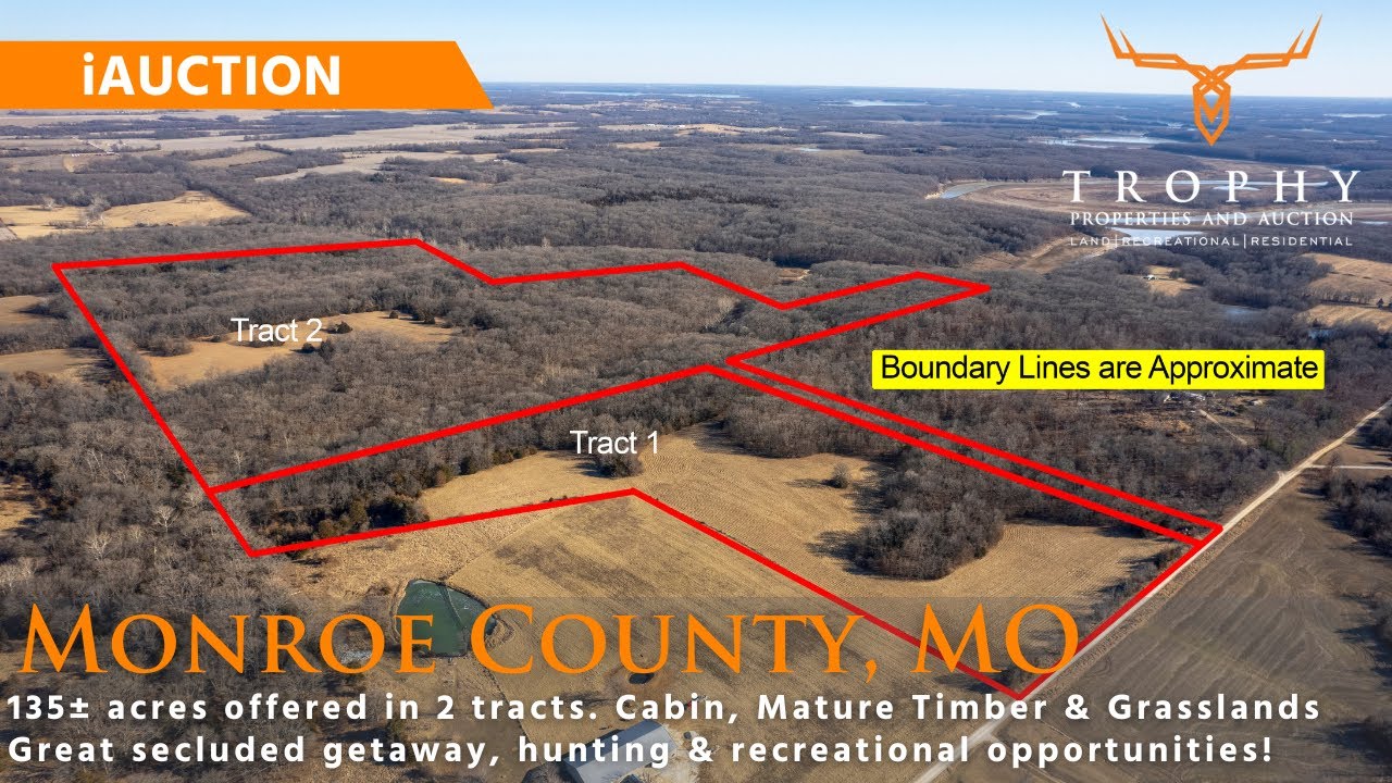 135± Acres in Monroe County, MO Land iAuction Cabin & Hunting Near