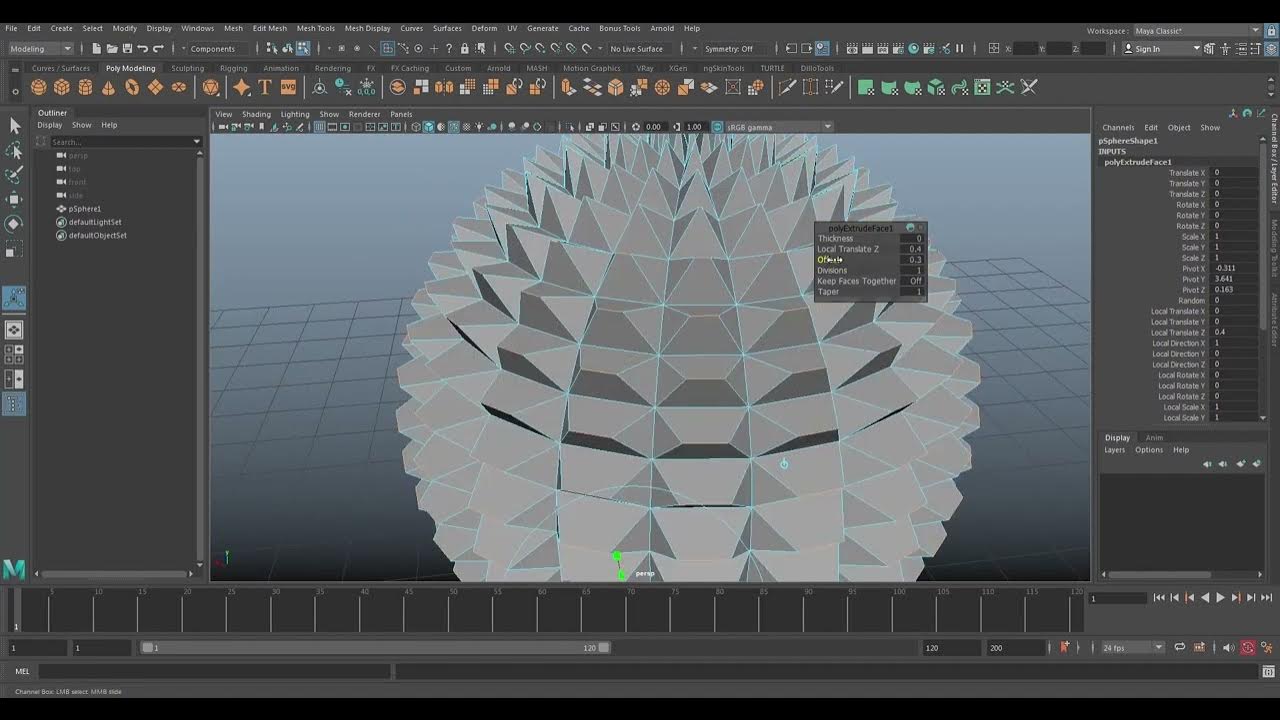 Lesson 4 Maya Modeling Tools. Extrude, Combine and Bridge tools