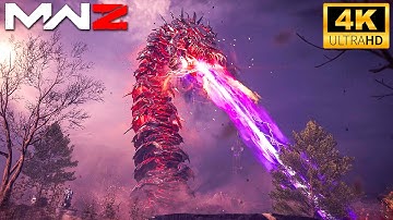 THEY CAME WITH ME TO THE BATTLE OF THE GIANT RED WORM - MW3 ZOMBIES 4K Gameplay (No Commentary)