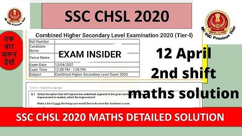 SSC CHSL 2020 Math
