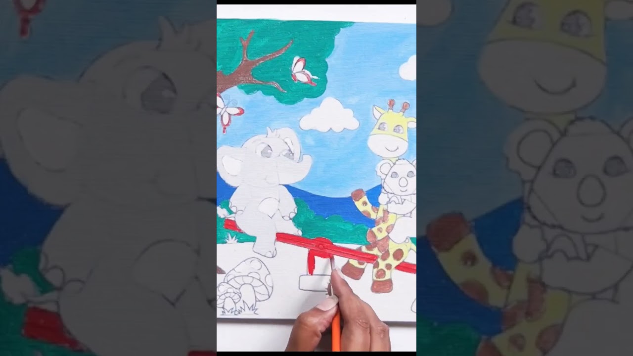 DIY Canvas Magic Revealed!  Learn how to paint art and craft #shortsfeed #shorts