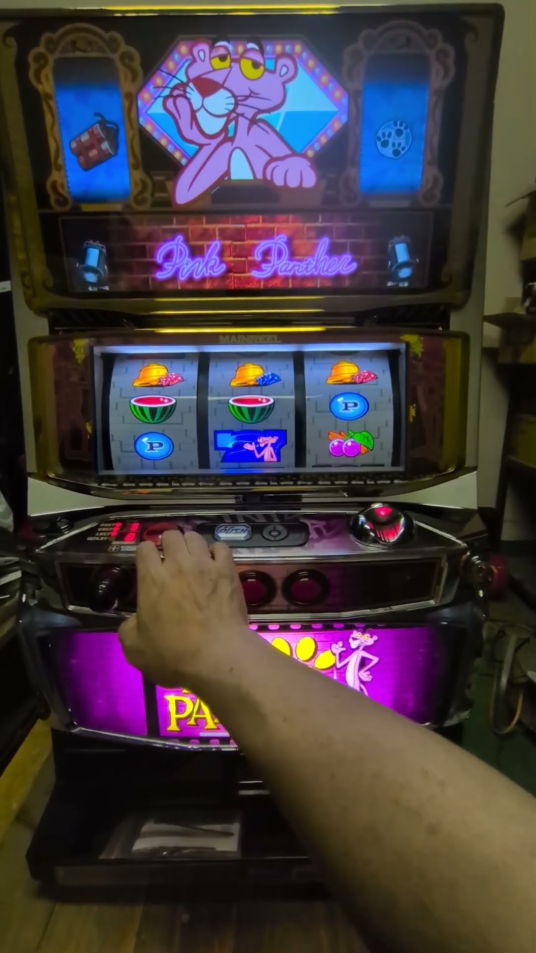 Sピンクパンサーの動作確認と状態 #パチスロ実機 #家スロ #ピンク