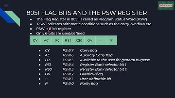 7. 8051 Directives & Program Status Word (PSW) Register