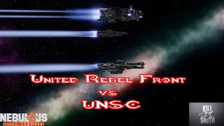 HALO Fleet Battles | URF vs UNSC Space Ship Battle | 4v4 Nebulous Fleet Command