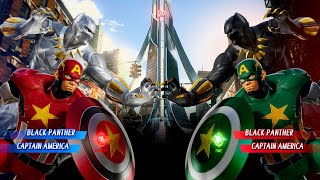WHITE PANTHER & RED CAPTAIN AMERICA VS BLACK PANTHER & GREEN CAPTAIN AMERICA