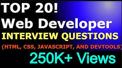 TOP 20 WEB DEVELOPER INTERVIEW QUESTIONS AND ANSWERS (HTML, CSS, JAVASCRIPT, AND DEVTOOLS) 