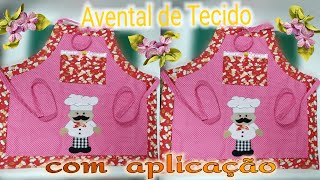 Avental de Tecido com aplicação