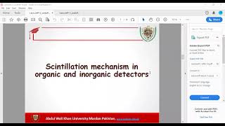 Scintillation Mechanism in Organic | Radiation Physics Lecture 02 | Part 02 | 2022 #radiationphysics