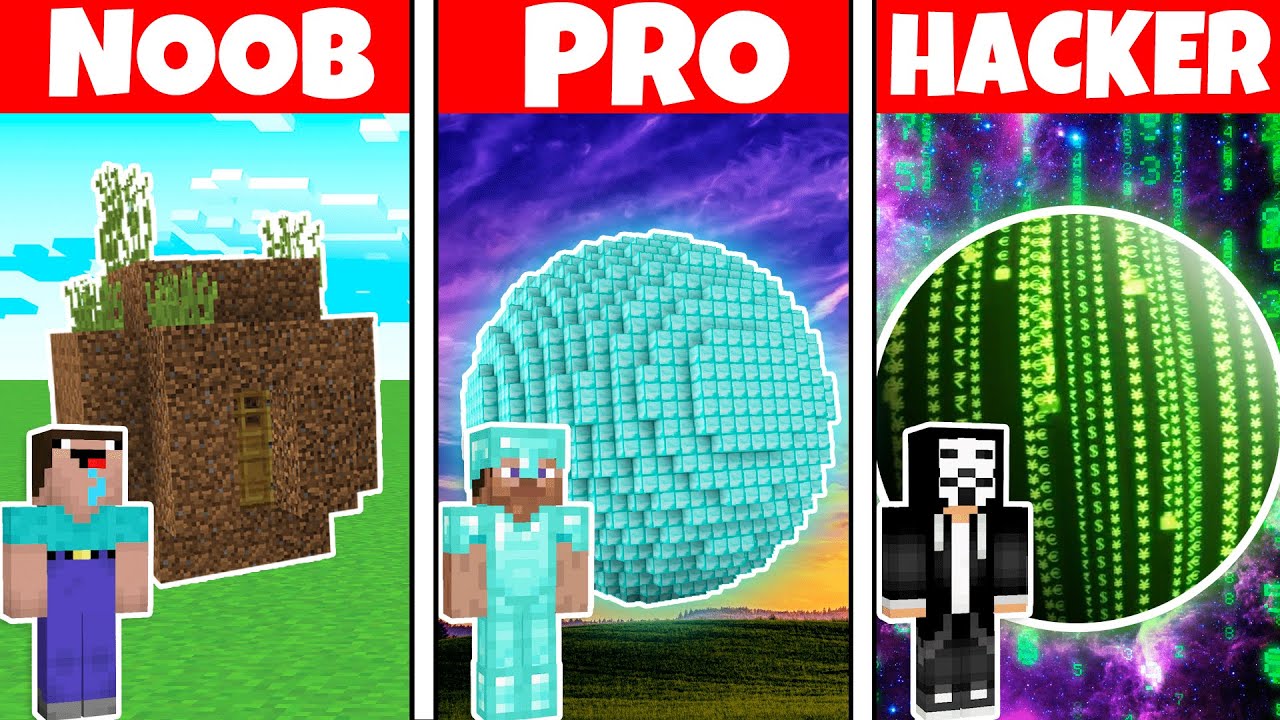SECRET PLANET BASE HOUSE BUILD CHALLENGE - Minecraft Battle: NOOB vs PRO vs HACKER / Animation