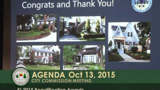 Pleasant Ridge City Commission Meeting - October 13, 2015