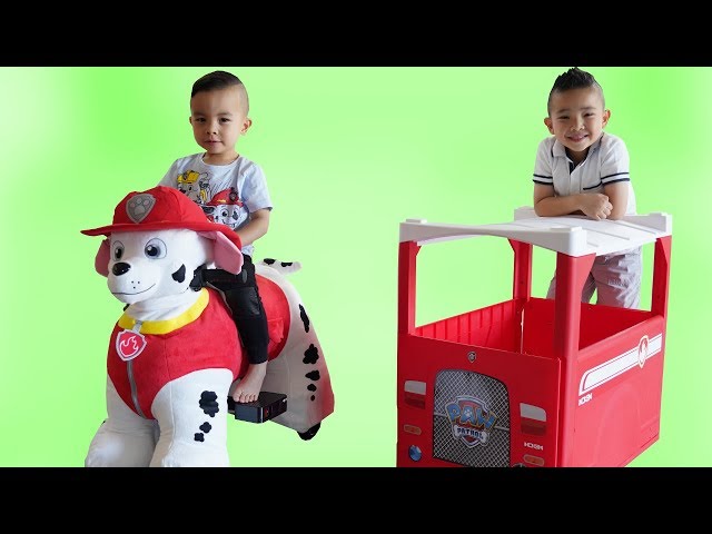 giant paw patrol ride on plush chase