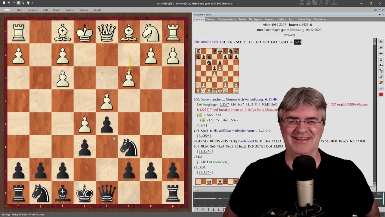 Partiebeispiel zur pseudo-skandinavischen Vorstoßvariante