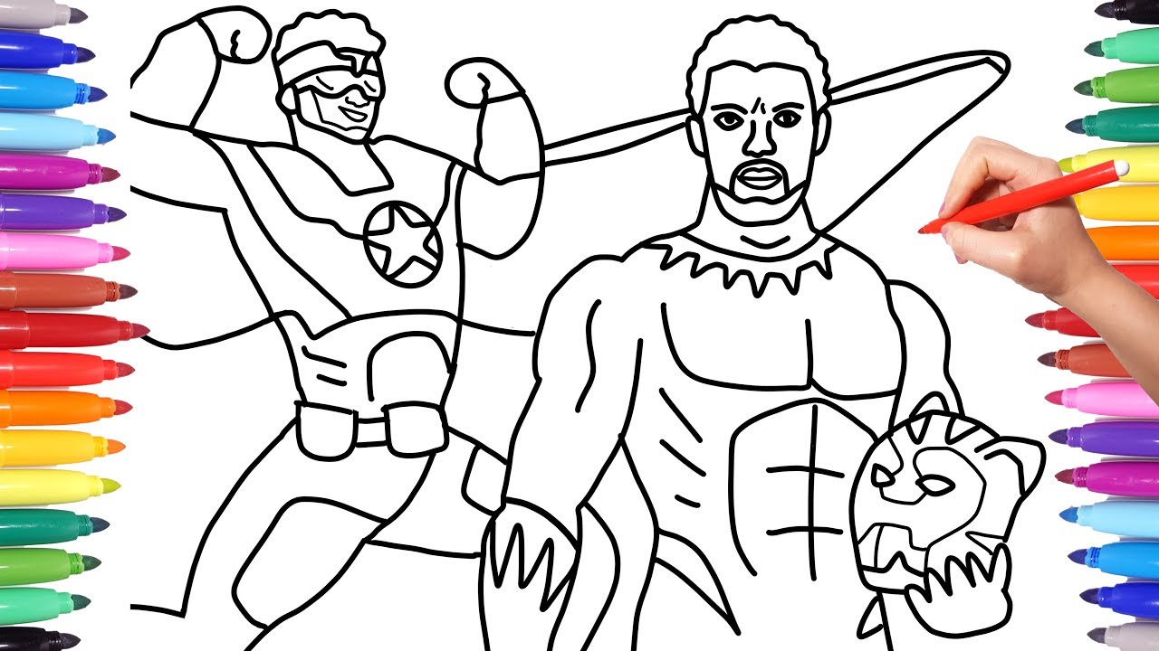 AVENGERS ENDGAME // HOW TO DRAW BLACK PANTHER AND FALCON // THE AVENGERS  COLORING PAGES