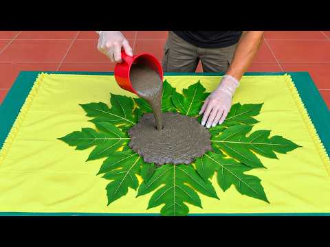 Pour Cement into Papaya Leaves and Create an Amazing Masterpiece! You Won't Believe the Result