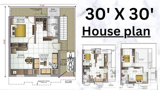 30'X30' House plan | House plan Design | Ghar ka naksha with interior