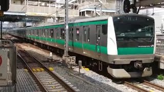 E233系7000番台ハエ123編成TK入場回送池袋駅通過