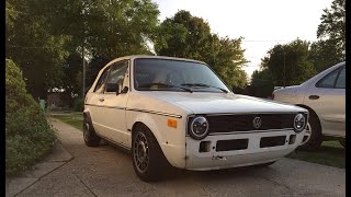 Mk1 Rabbit Vert Gets Low; Raceland Coilovers Install!