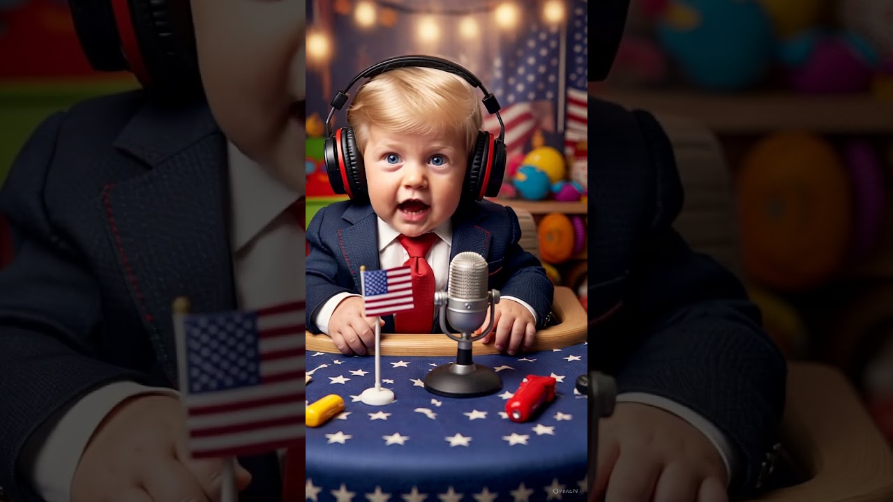 Baby Donald Trump Podcast 🎙️ | Funny Toddler with Trump Attitude & Sound | Viral Baby Show 2025