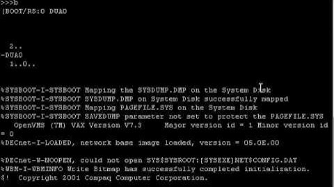 OpenVMS 7.3 startup on SIMH