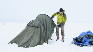 Snowy Tent Overnight on the Island