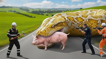 Heroic Rescue Team The Battle to Save a Depressed Pig from the Giant Python
