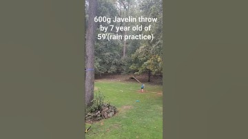 600g Javelin throw by 7 year old #javelin #trackandfield