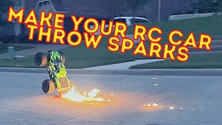 My RC Car THROWS SPARKS When IT WHEELIES! | RC Car Spark Wheelies