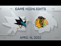 NHL Highlights | Sharks vs. Blackhawks - Apr 14, 2022