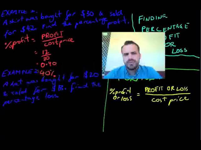 Finding percentage profit or loss