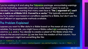Resolving the i Argument Warning in Tidyverse: A Guide for R Users
