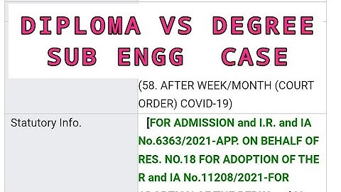 MP SUB ENGINEER II DIPLOMA VS DEGREE CASE NEXT HEARING UPDATE II