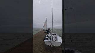 Preparing for the Regatta on the Kuronian Laguna. Sailing. Nida, Lithuania. Boat in the Sea