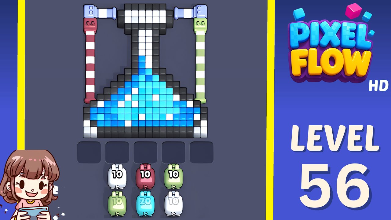 Pixel Flow Level 56 Solution Walkthrough - YouTube