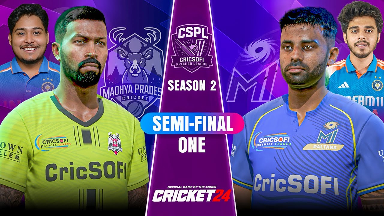 Hardik Pandya vs Suryakumar Yadav | CSPL S2 Semi-Final 1 | MP Hunter vs MI Paltan's | Cricket 24