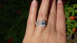 Square Halo Engagement Ring and Ring Guard Set -TB-SET-0002 - TwoBirch