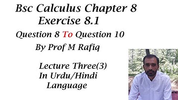 analytic geometry II  bsc calculus chapter 8 Exercise. 8.1 || Lecture 3