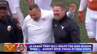 10 Games that will shape the 2025 College Football Season