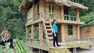 FULL VIDEO: 45 Days to Build a 2Story Bamboo House  Make Kitchen House 2023 | Lý Thương