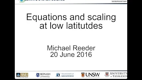 Equations and scaling at low latitudes (Michael Re...