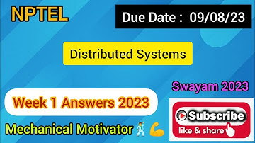 Distributed Systems | Week 1 Quiz | Assignment 1 Solution | NPTEL | SWAYAM 2023