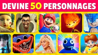 Devine 50 personnages en 3 secondes 👀⏱️✅ Mercredi, Barbie, Rainbow Friends, Mario, Skibidi Toilet