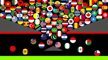 100 Countries Marble Race in Algodoo - Who will win?