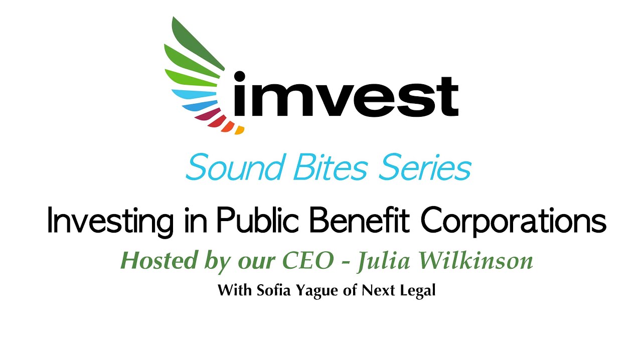 imvest Investing in Public Benefit Corporations YouTube