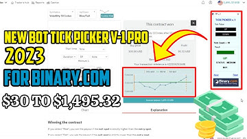 New Bot Tick Picker V-1 Pro 2023 - $30 to $1,495.32 - work 1000% || best binary/deriv.com 2023