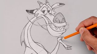 How To Draw MUSHU the DRAGON | Mulan Sketch Tutorial